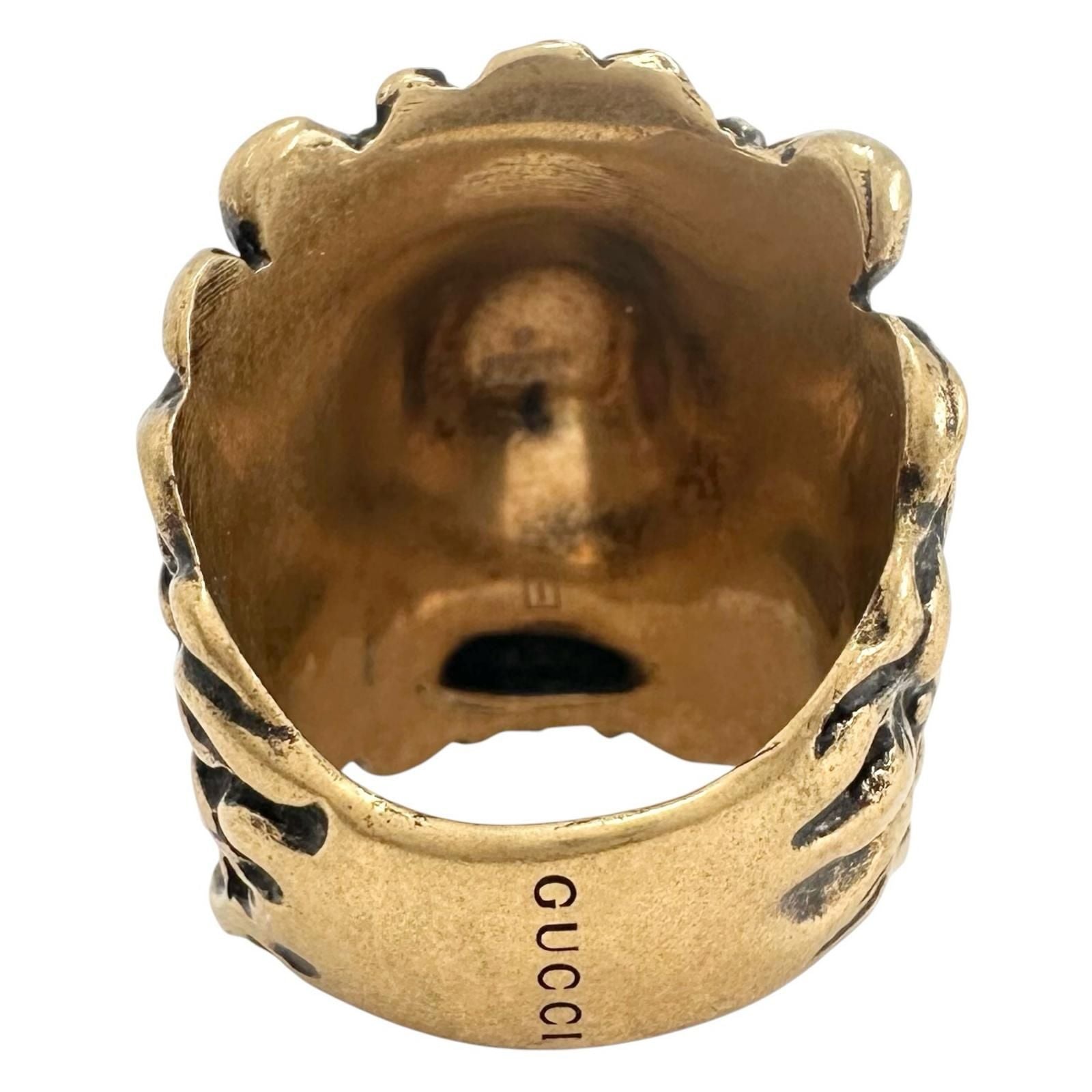 Gucci Lion Head Metal Gold Ring — view 3