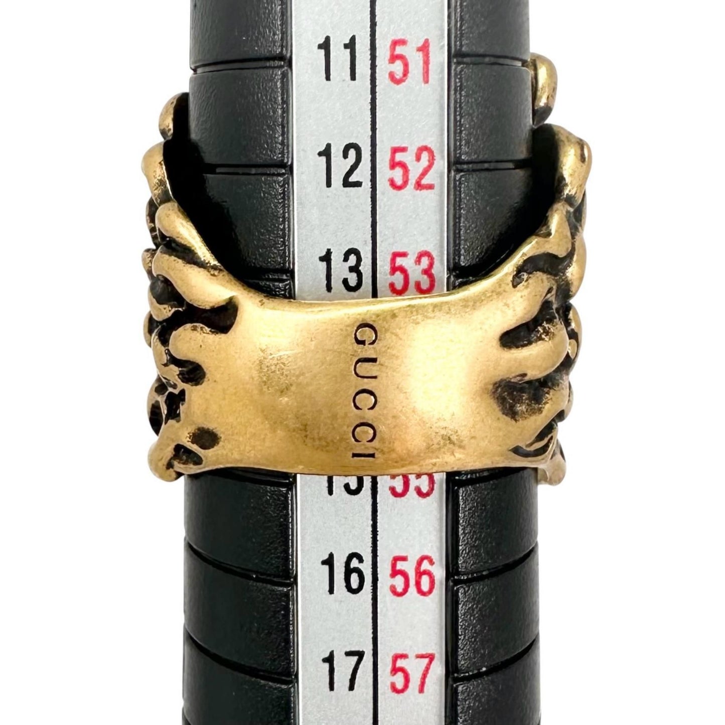 Gucci Lion Head Metal Gold Ring — view 8