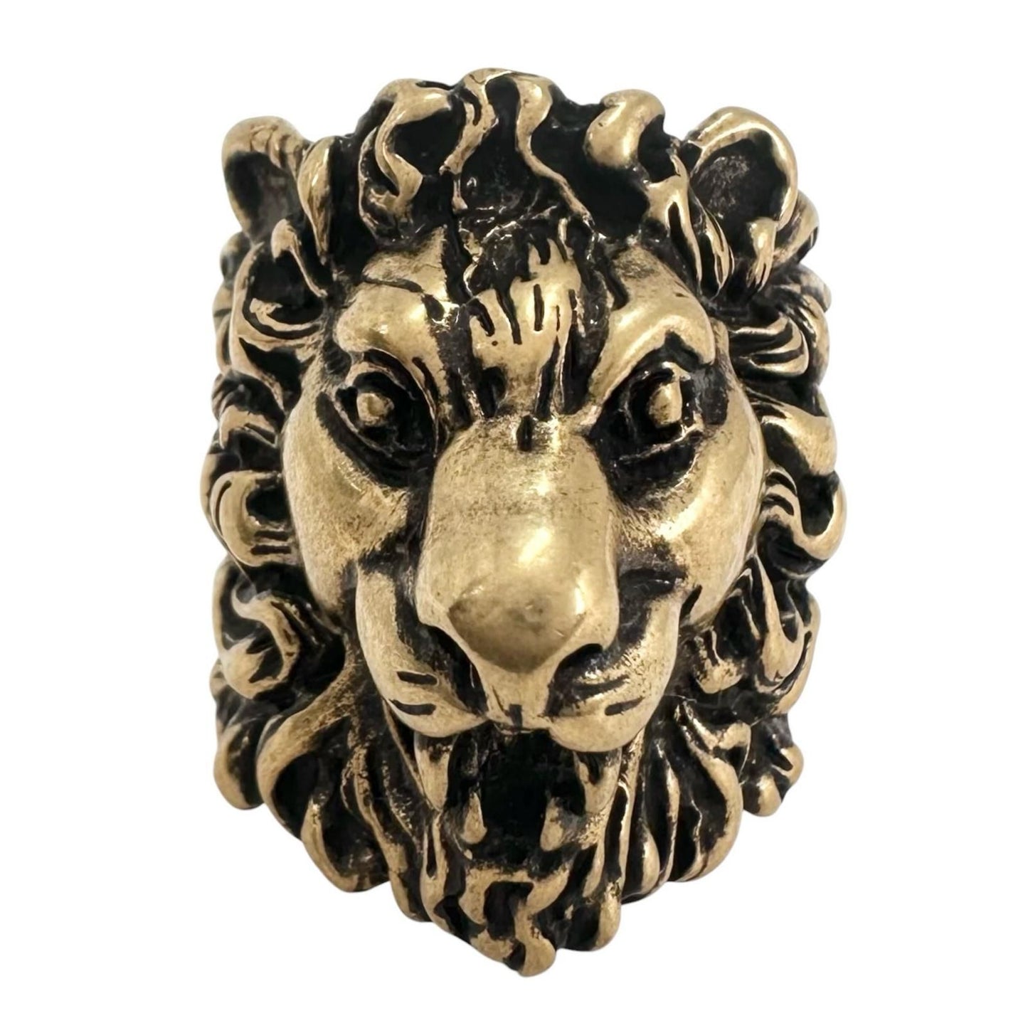 Gucci Lion Head Metal Gold Ring — view 4