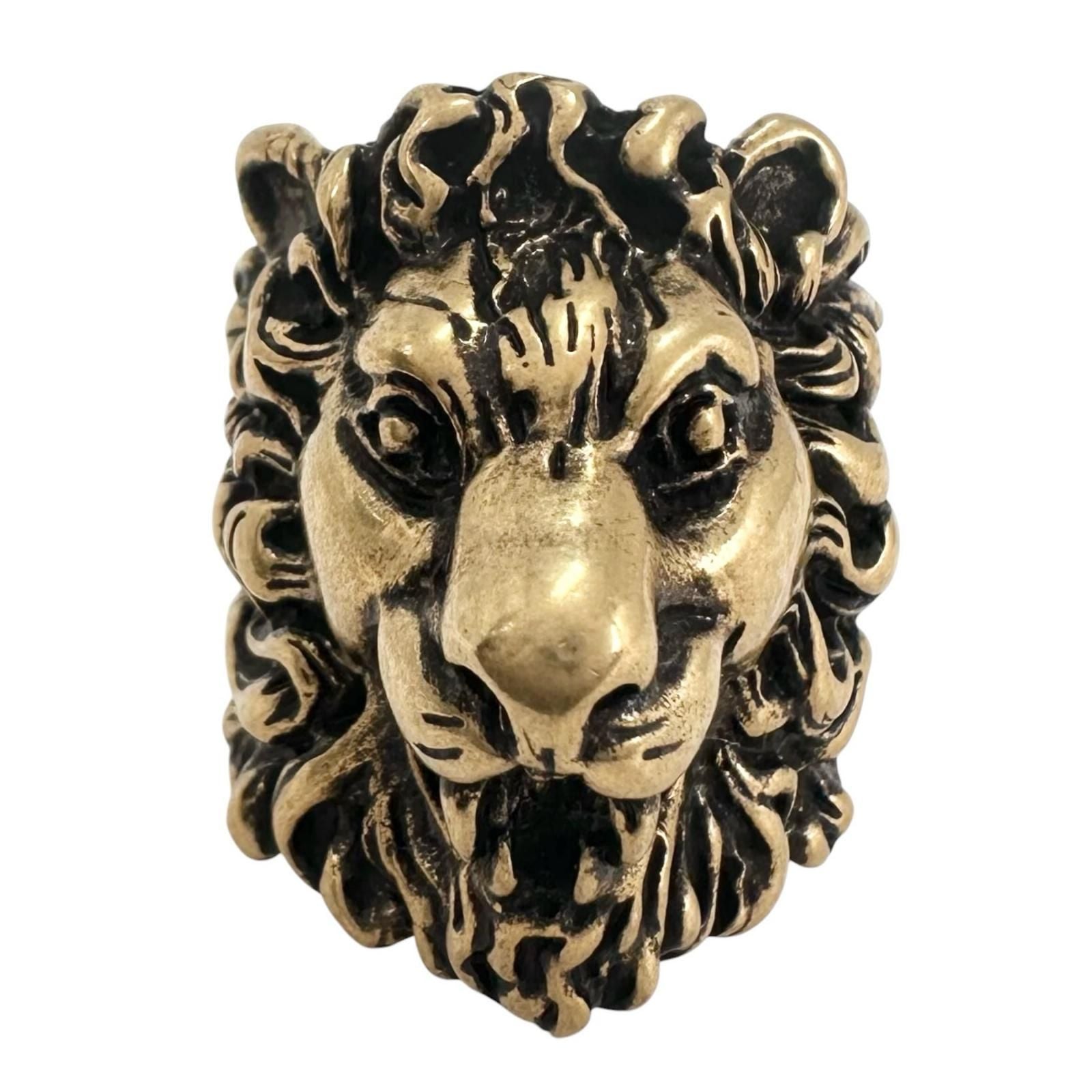 Gucci Lion Head Metal Gold Ring — view 4