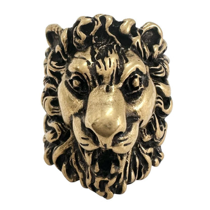 Gucci Lion Head Metal Gold Ring — view 4
