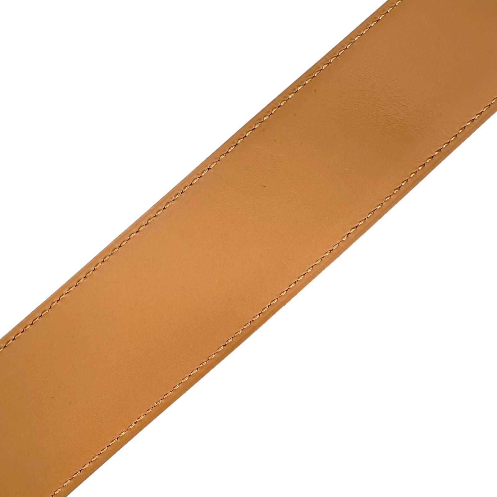 Hermes Veau Epsom Brown White Scarf Belt Silver — view 4