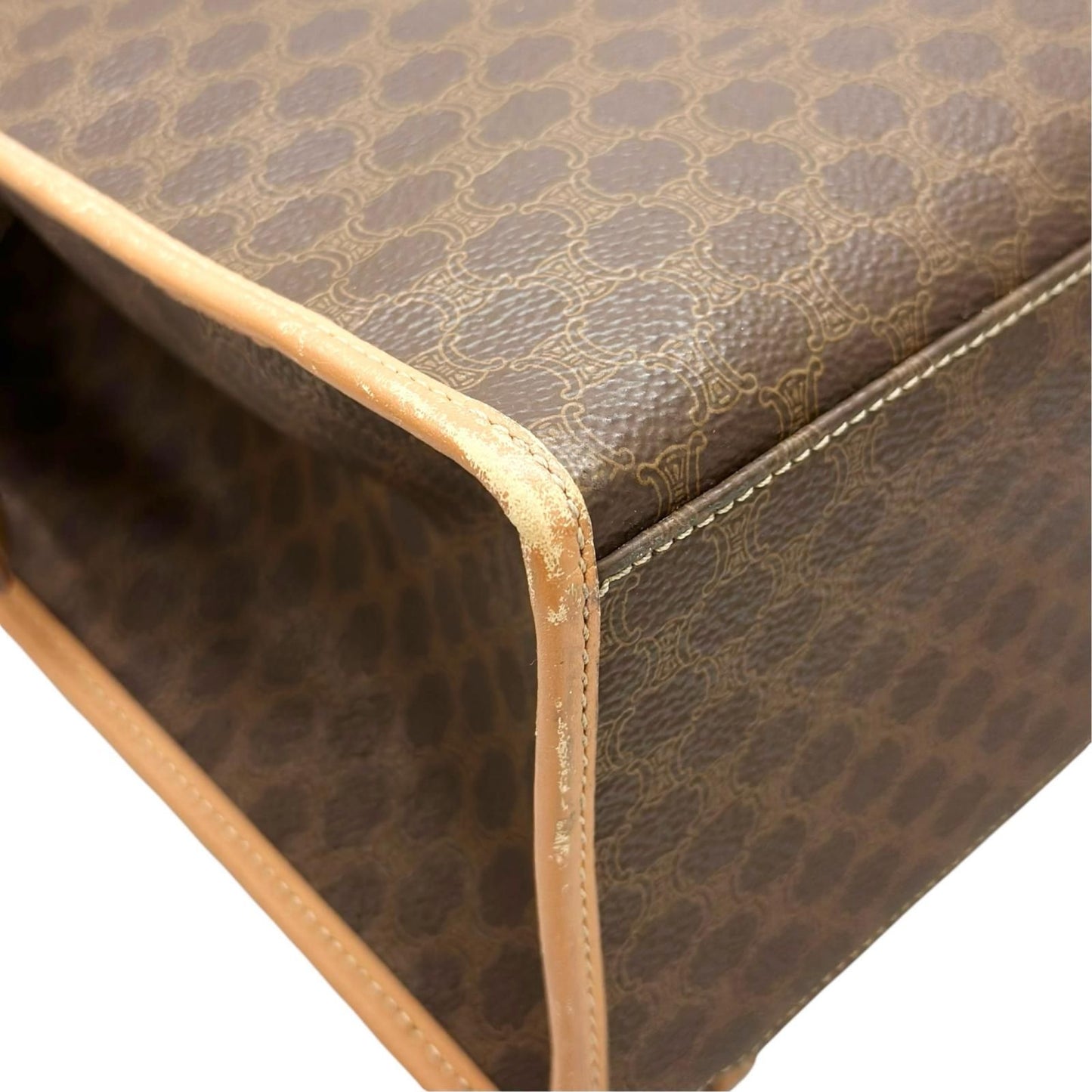 Celine Macadam Leather Brown Tote Gold — view 9