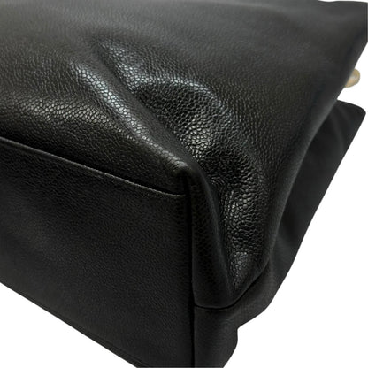 Chanel Coco Charm Caviar Leather Black Tote Gold — view 9