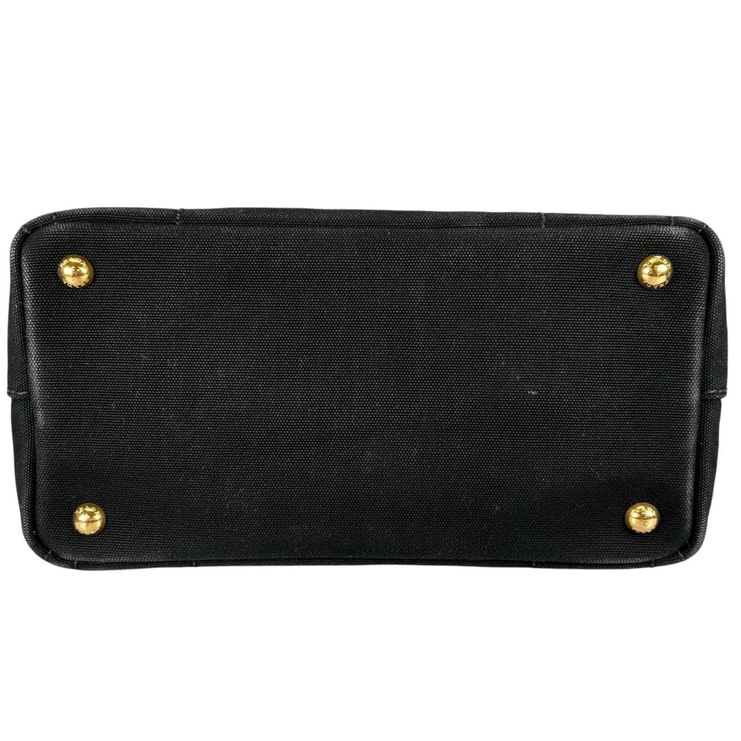 Prada Canapa Denim Navy Tote Gold — view 3