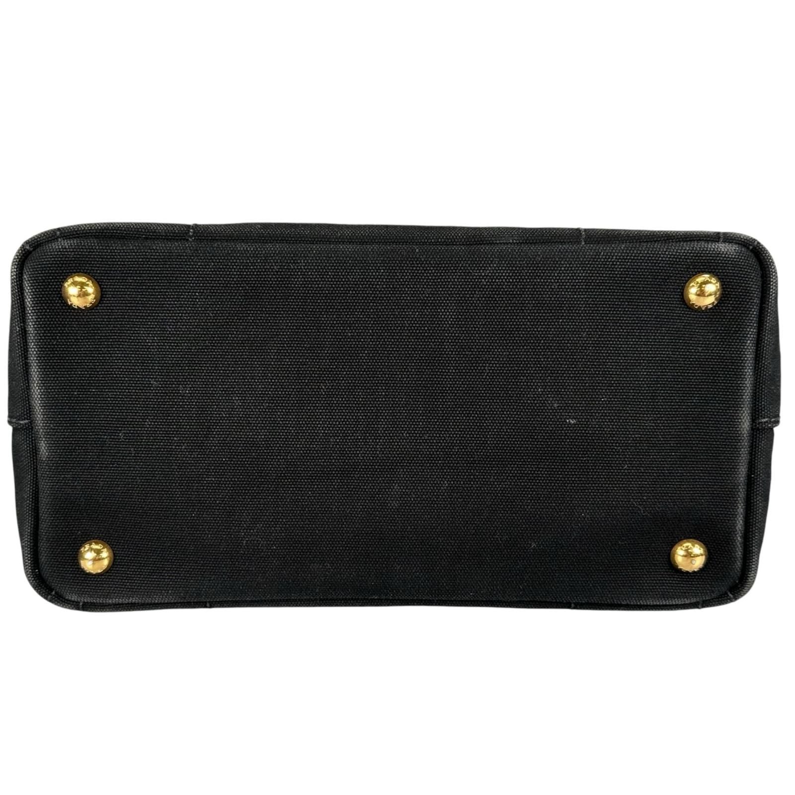 Prada Canapa Denim Navy Tote Gold — view 3