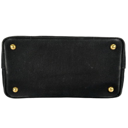 Prada Canapa Denim Navy Tote Gold — view 3