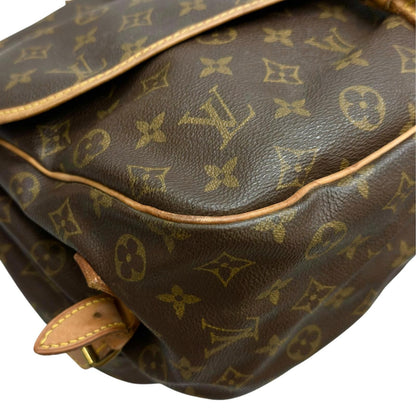 Louis Vuitton Saumur 35 Monogram Leather Brown Shoulder Bag Gold — view 9