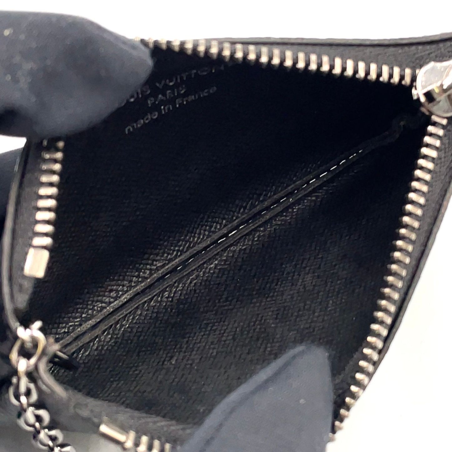 Louis Vuitton Pochette Cles Coin Case Gray Black Pouch Silver — view 3