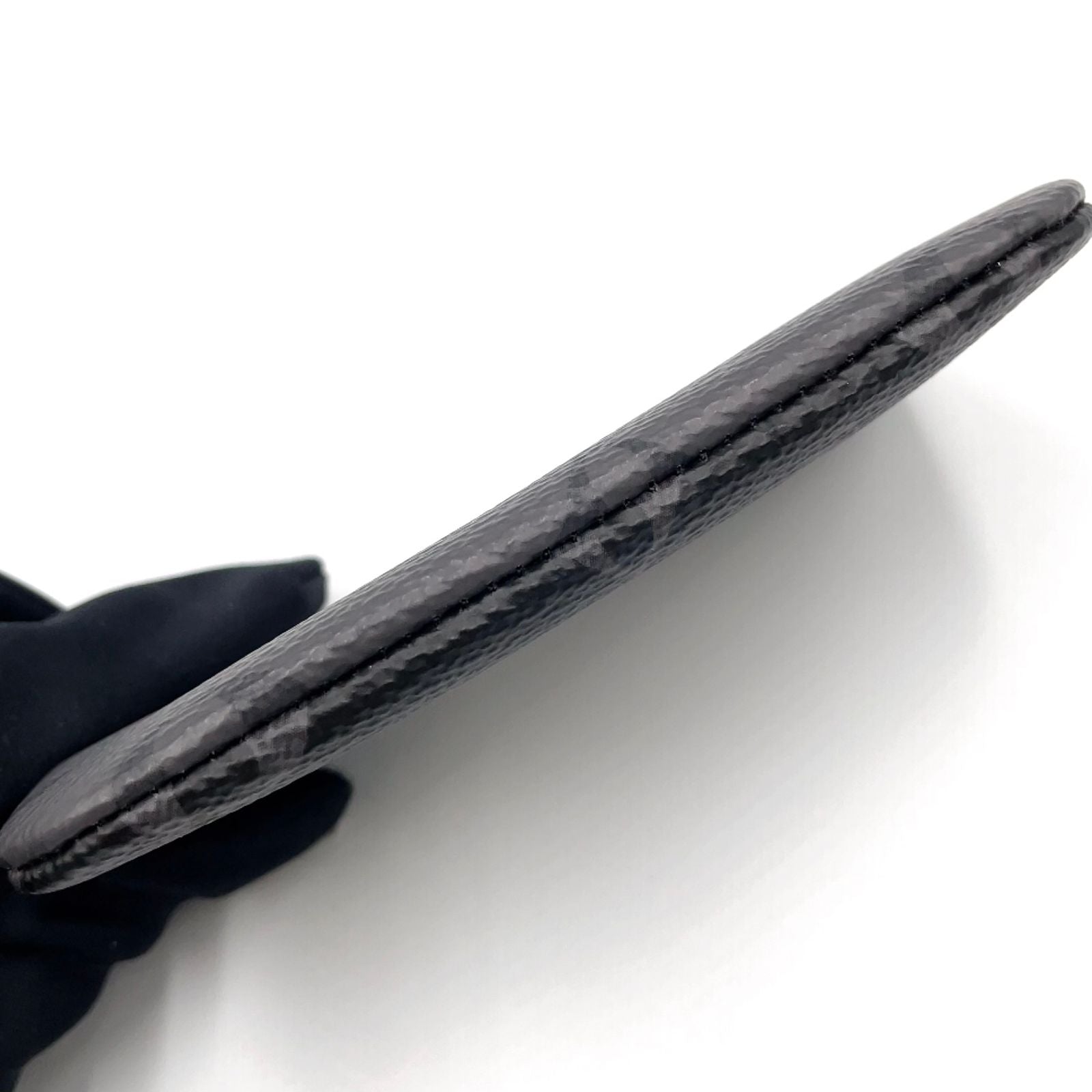 Louis Vuitton Pochette Cles Coin Case Gray Black Pouch Silver — view 9
