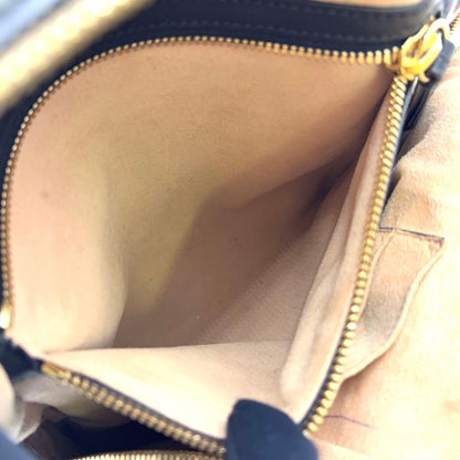 Gucci GG Supreme Beige Leather Black Backpack Gold — view 7