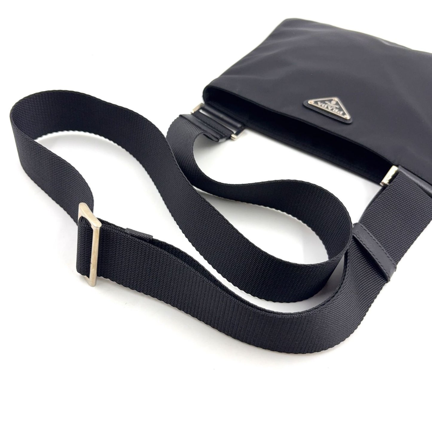 Prada Nylon Black Shoulder Bag Silver — view 6