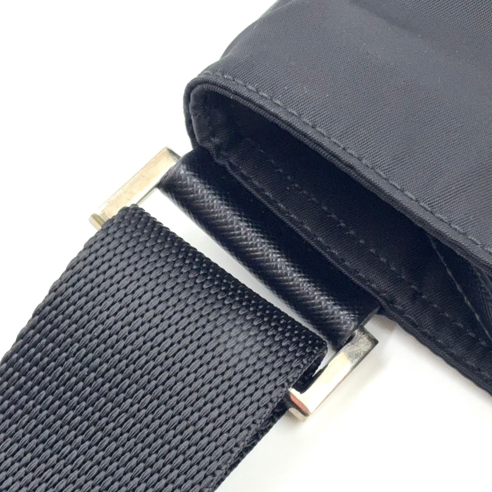 Prada Nylon Black Shoulder Bag Silver — view 9