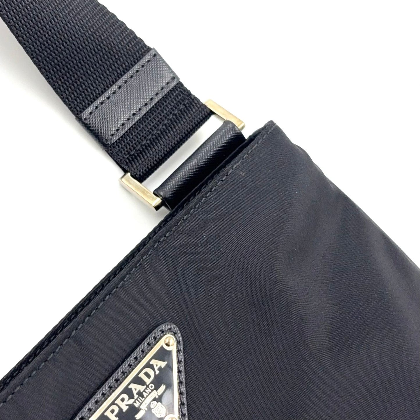 Prada Nylon Black Shoulder Bag Silver — view 5