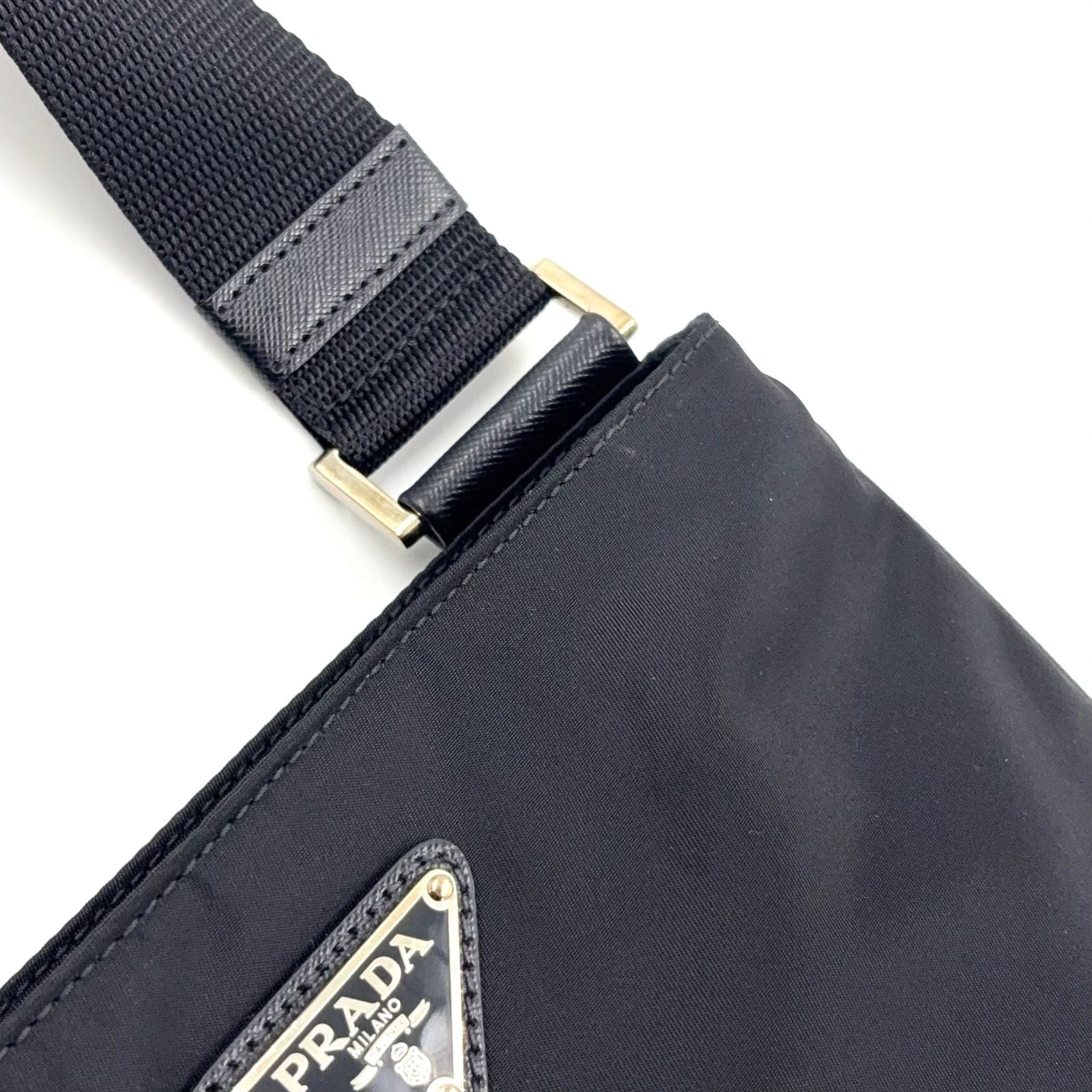 Prada Nylon Black Shoulder Bag Silver — view 5