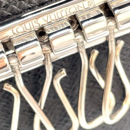 Louis Vuitton Multicles 4 Taiga Ardoise Leather Black 4 Key Case Silver — view 5