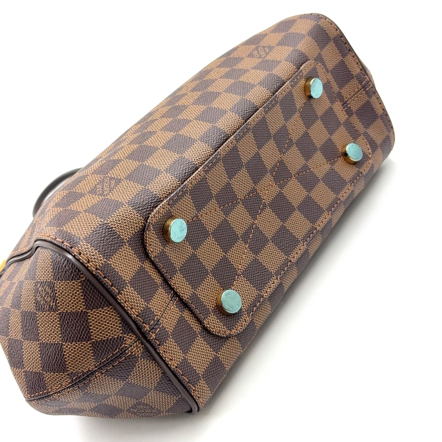 Louis Vuitton Marribbon PM Damier Ebene Leather Brown Tote Gold — view 9