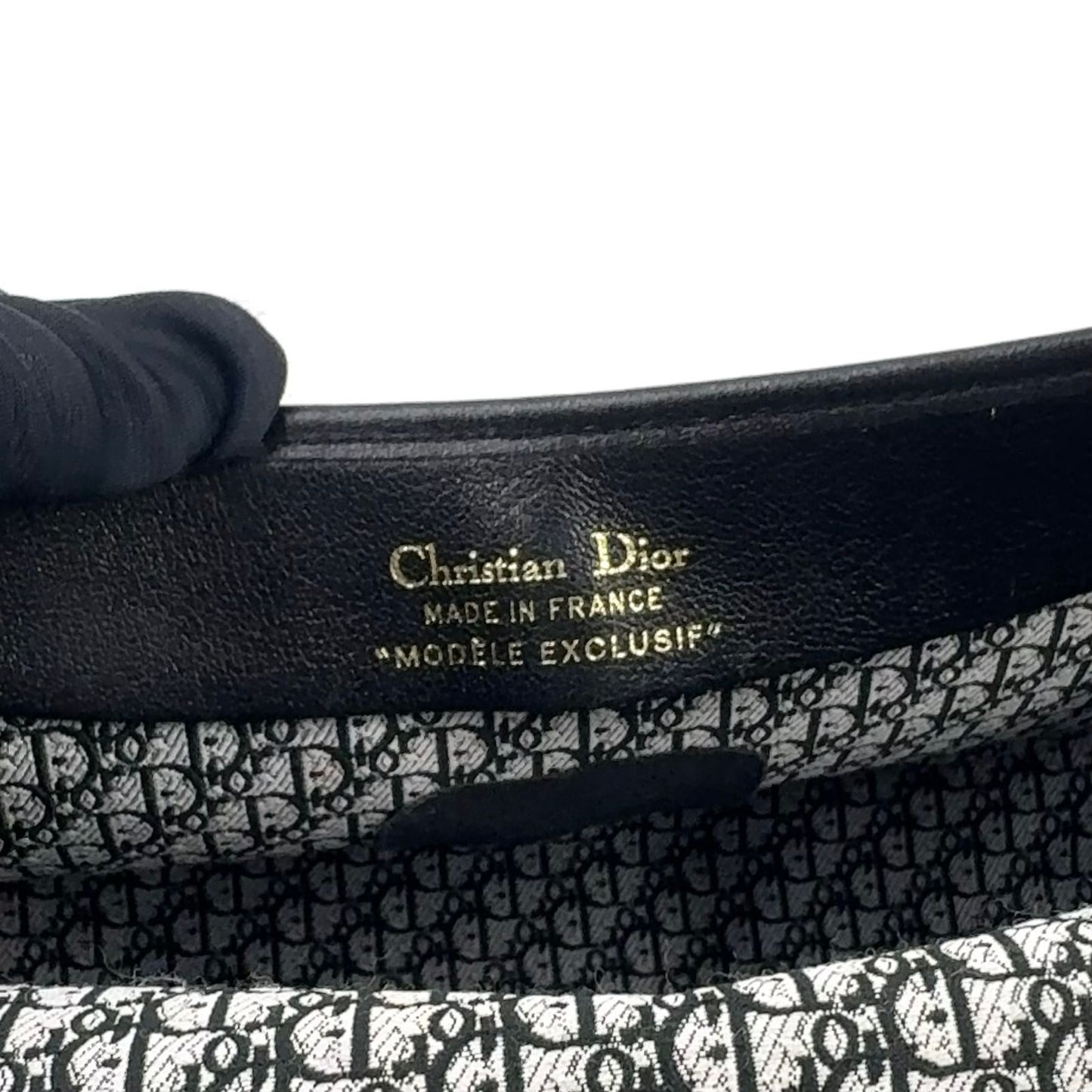 Dior Trotter Vintage Leather Black Shoulder Bag Gold — view 4