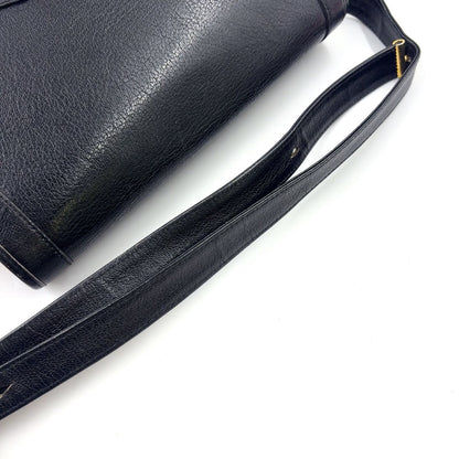 Dior Trotter Vintage Leather Black Shoulder Bag Gold — view 5
