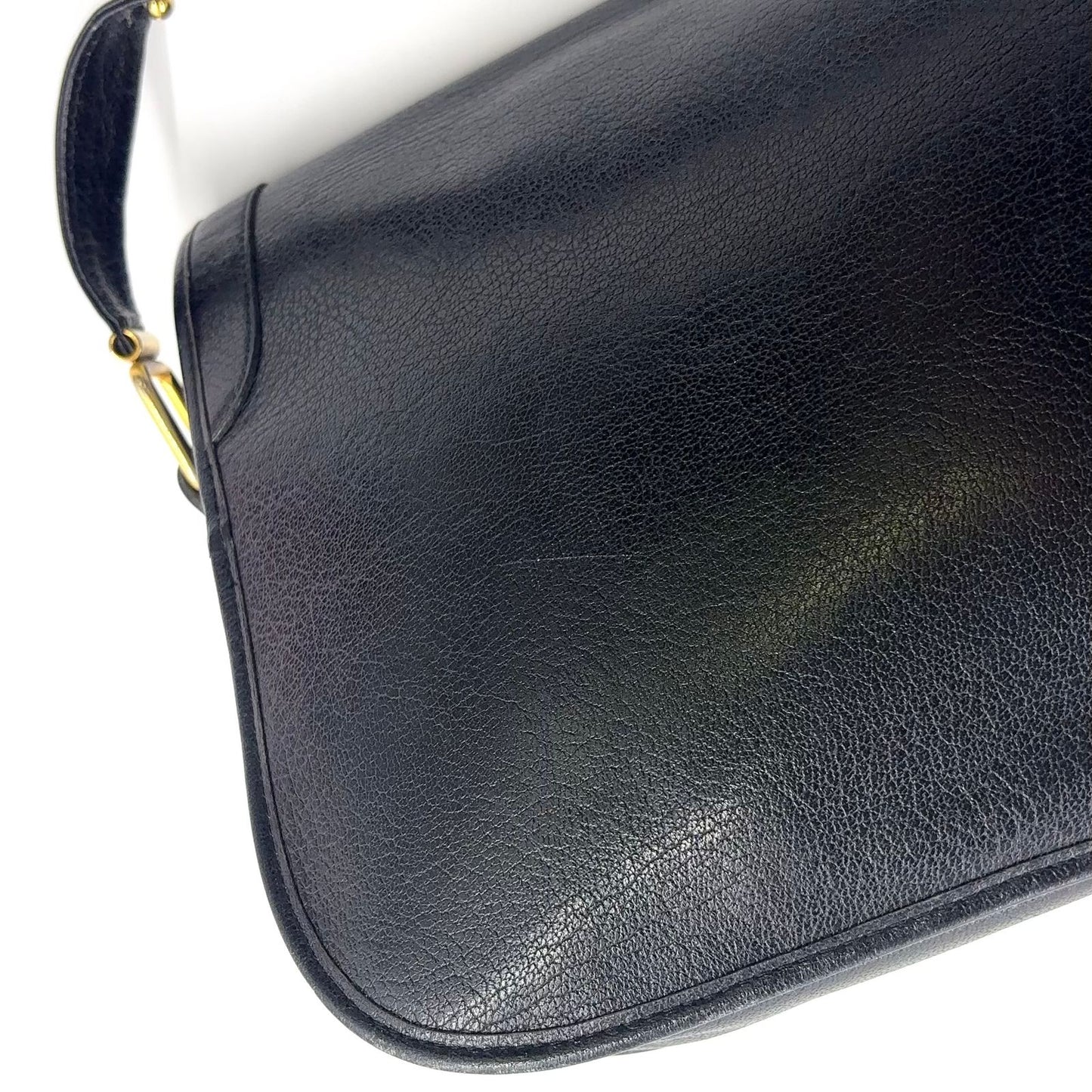 Dior Trotter Vintage Leather Black Shoulder Bag Gold — view 9