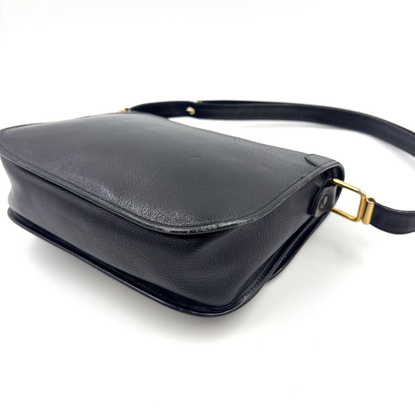 Dior Trotter Vintage Leather Black Shoulder Bag Gold — view 8