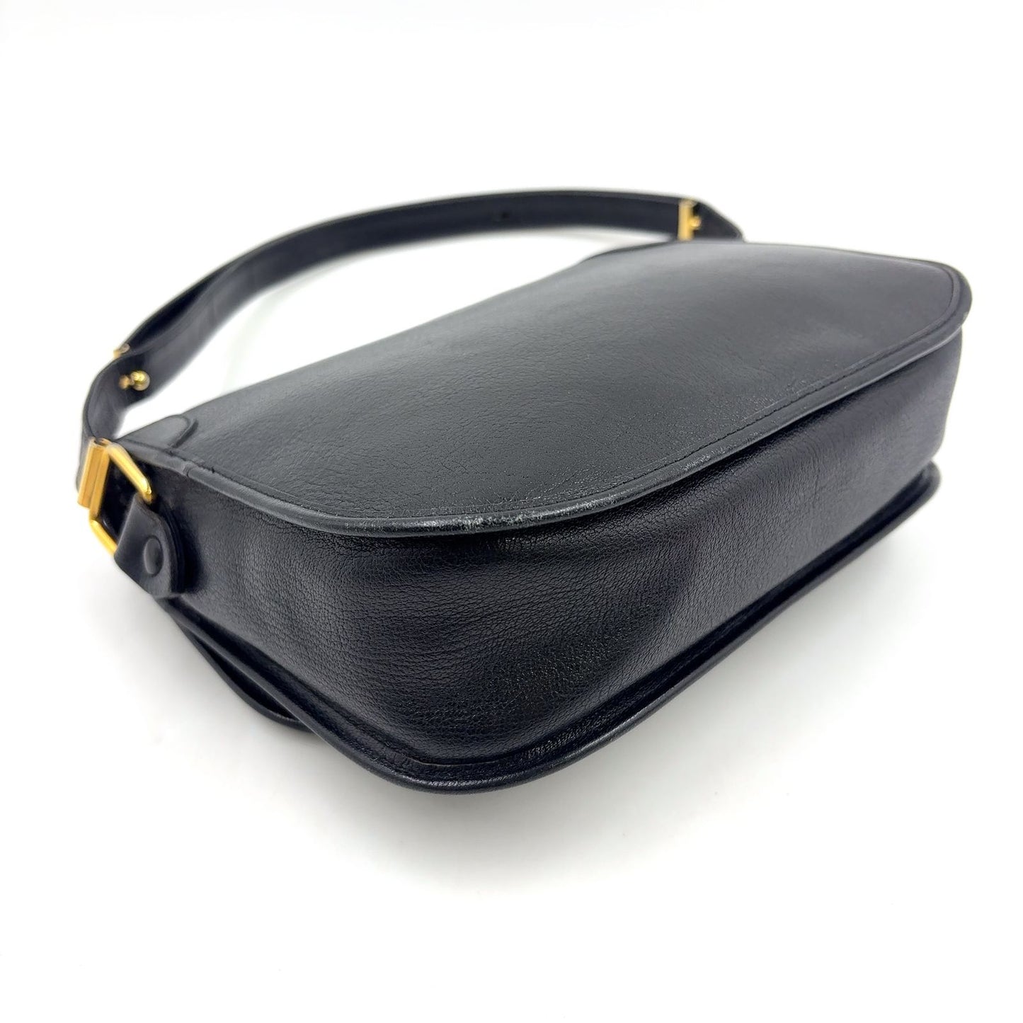 Dior Trotter Vintage Leather Black Shoulder Bag Gold — view 7