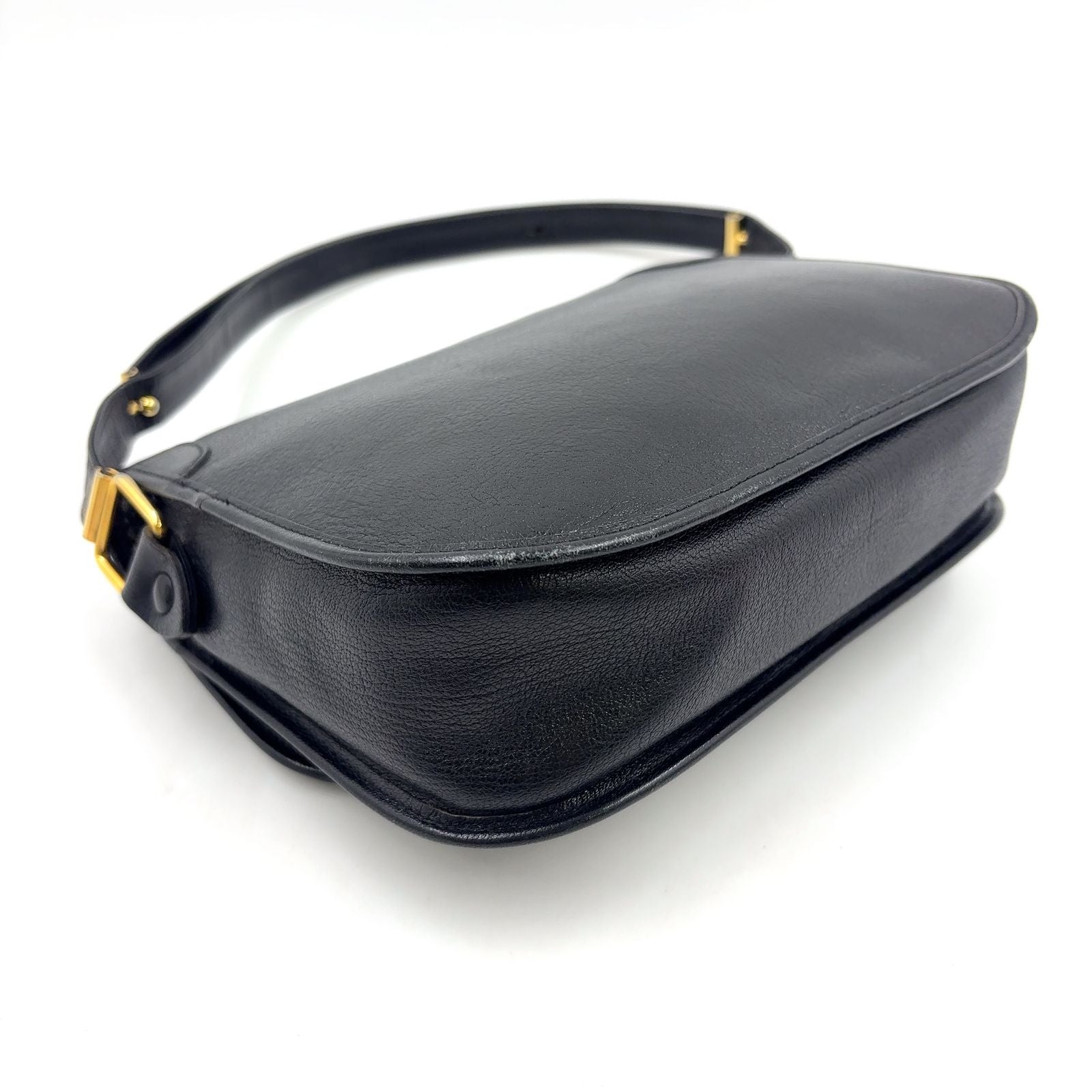 Dior Trotter Vintage Leather Black Shoulder Bag Gold — view 7