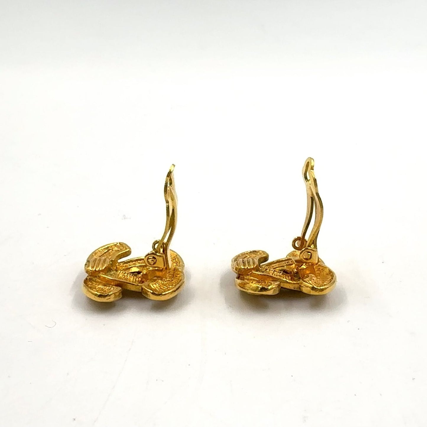 Chanel Vintage Quilted CC Logo Gold Plated Earrings — view 6