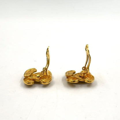 Chanel Vintage Quilted CC Logo Gold Plated Earrings — view 6