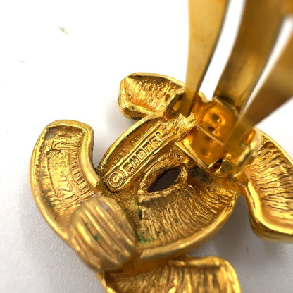 Chanel Vintage Quilted CC Logo Gold Plated Earrings — view 3