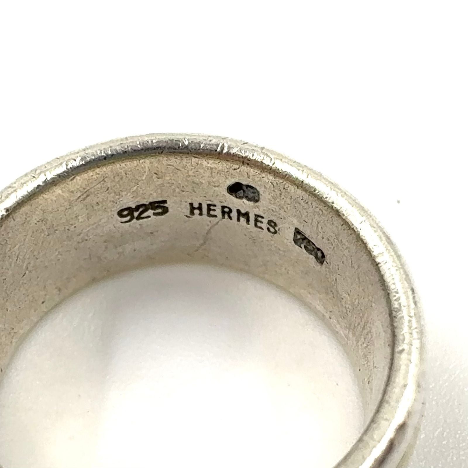 Hermes Logo Yellow Gold Silver Ring — view 4