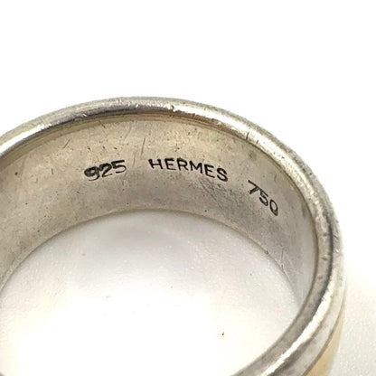 Hermes Logo Yellow Gold Silver Ring — view 5