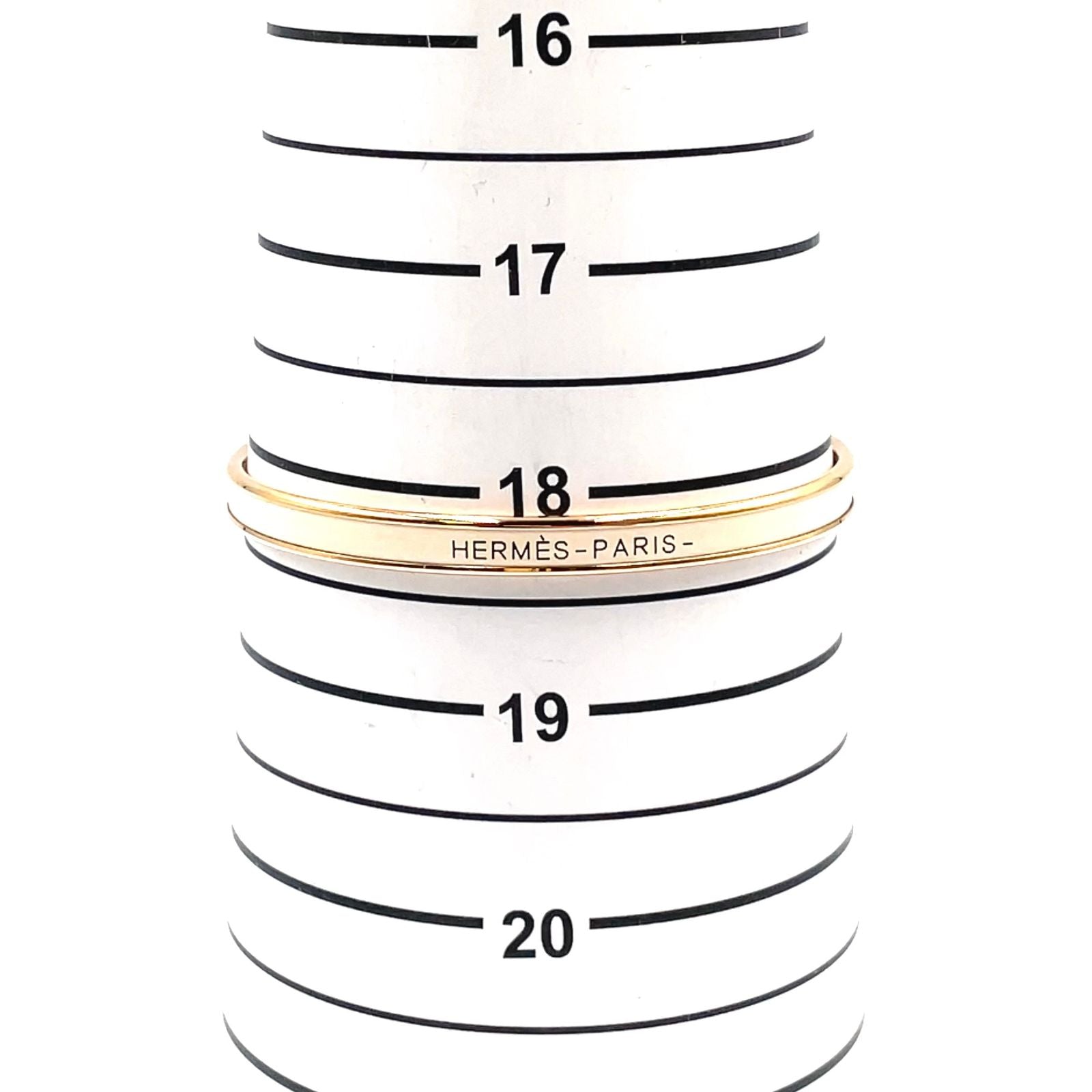 Hermes Uni Metal Enamel Ivory Gold Bangle Bracelet — view 6