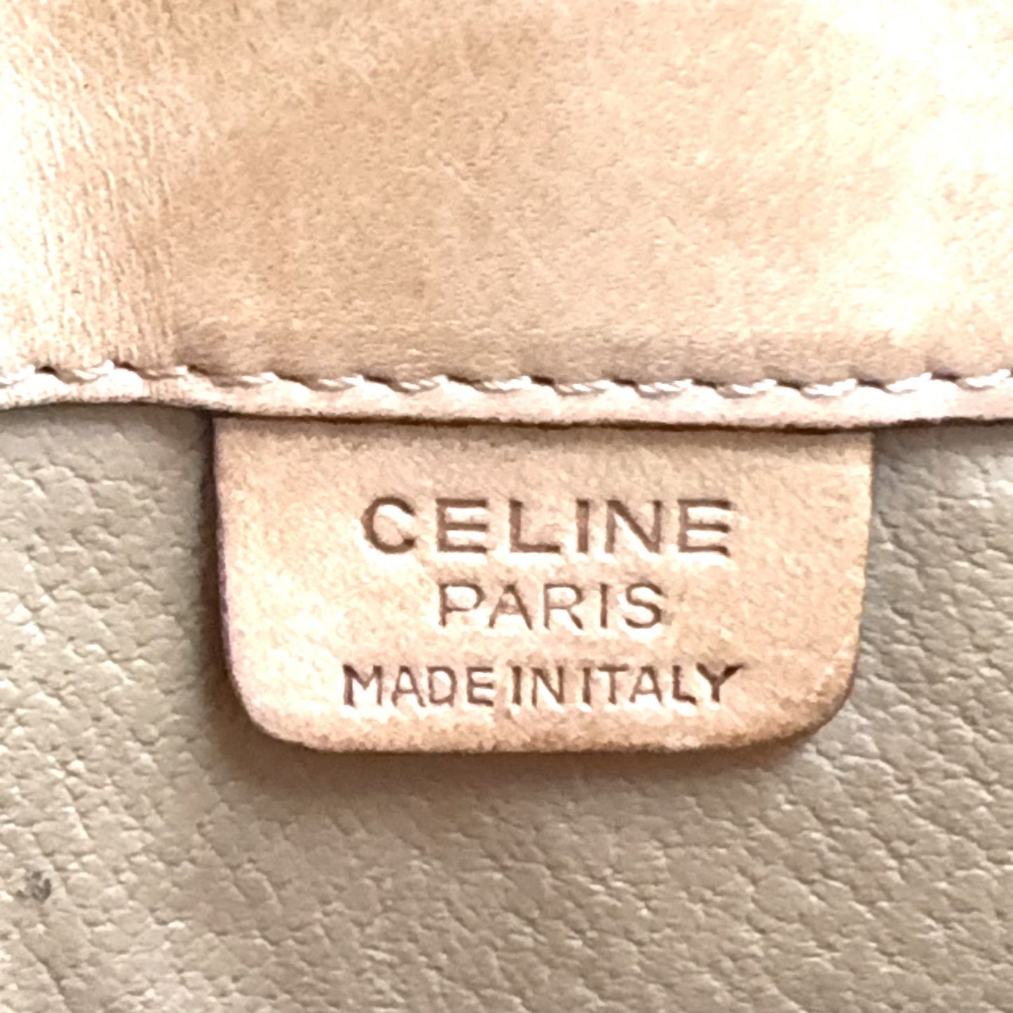 Celine Macadam Pattern Leather Brown Clutch Gold — view 4