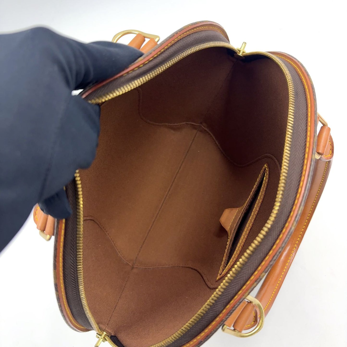 Louis Vuitton Ellipse PM Monogram Leather Brown Handbag Gold — view 3