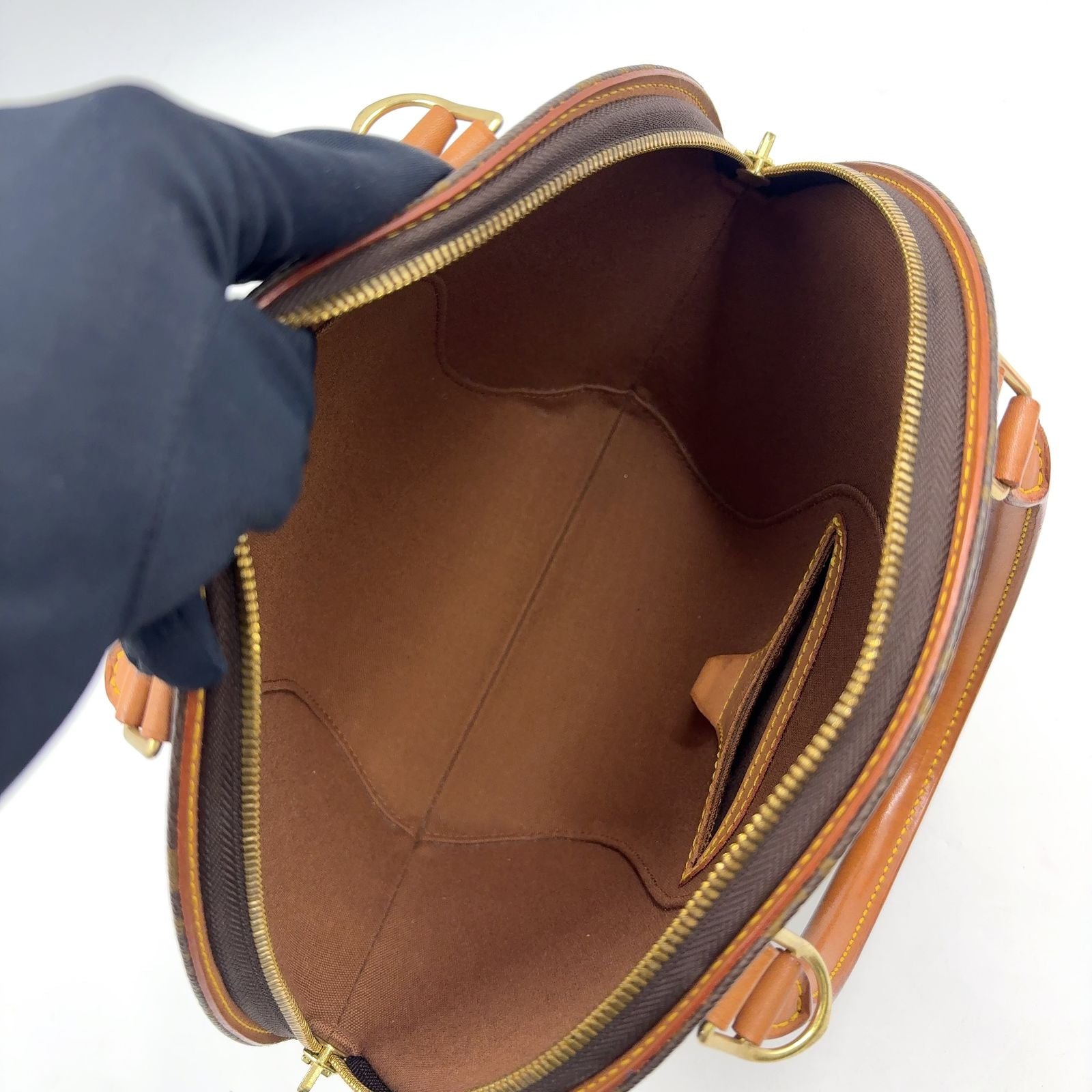 Louis Vuitton Ellipse PM Monogram Leather Brown Handbag Gold — view 3