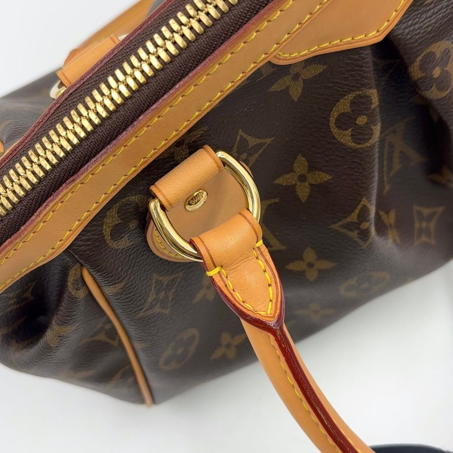 Louis Vuitton Tivoli PM Monogram Leather Brown Handbag Gold — view 7