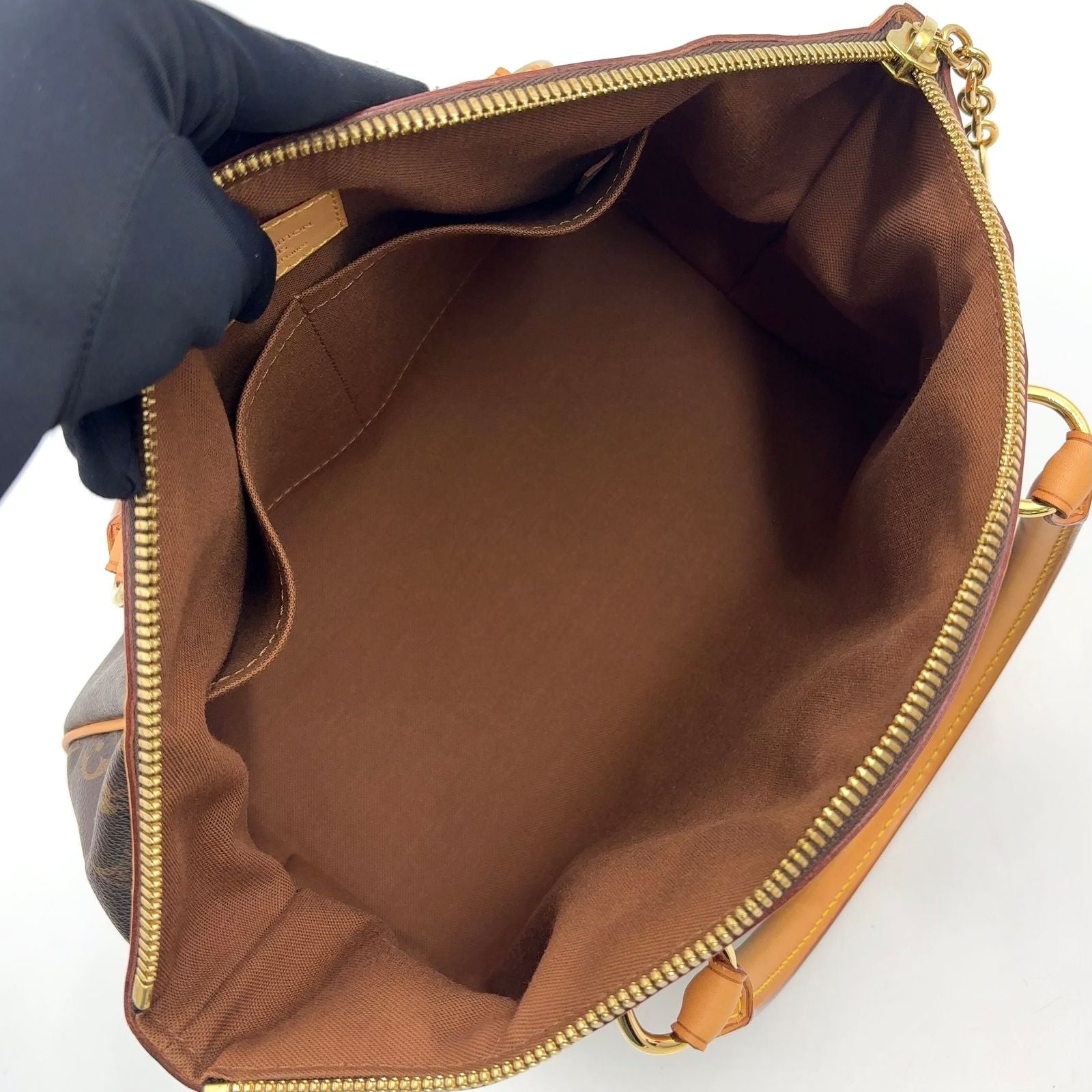 Louis Vuitton Tivoli PM Monogram Leather Brown Handbag Gold — view 3