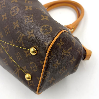 Louis Vuitton Tivoli PM Monogram Leather Brown Handbag Gold — view 8