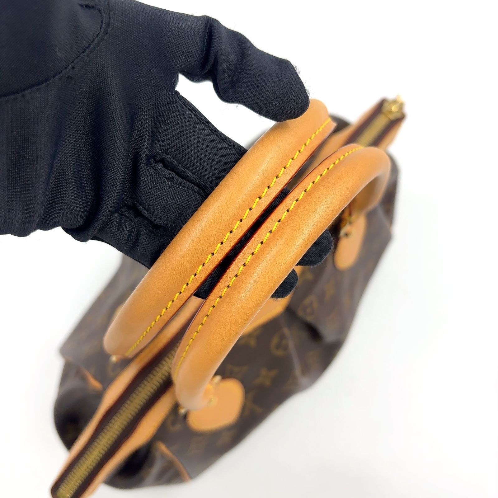Louis Vuitton Tivoli PM Monogram Leather Brown Handbag Gold — view 6