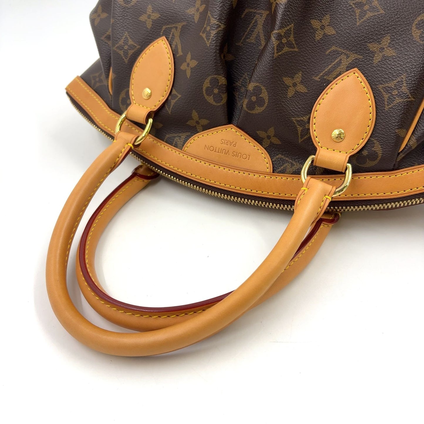 Louis Vuitton Tivoli PM Monogram Leather Brown Handbag Gold — view 5