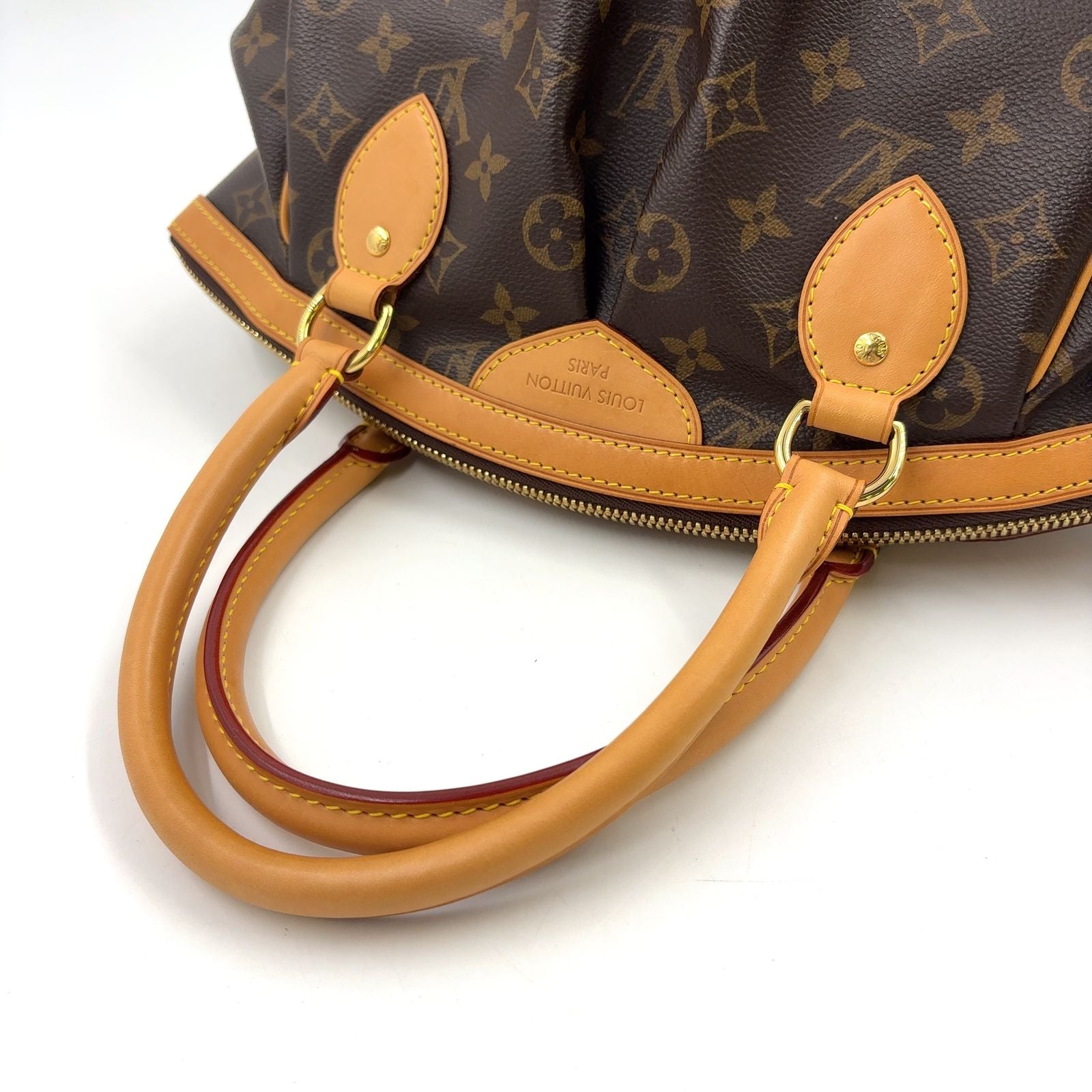 Louis Vuitton Tivoli PM Monogram Leather Brown Handbag Gold — view 5