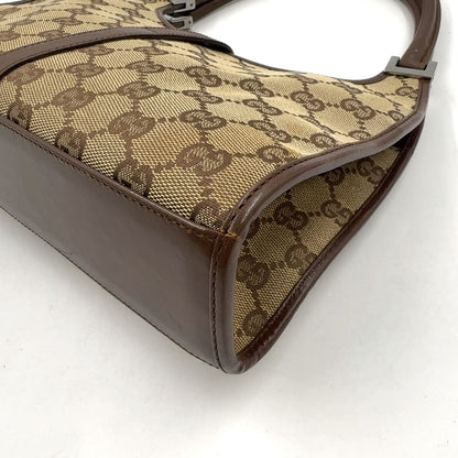 Gucci GG Canvas Jackie Leather Dark Brown Handbag Silver — view 9