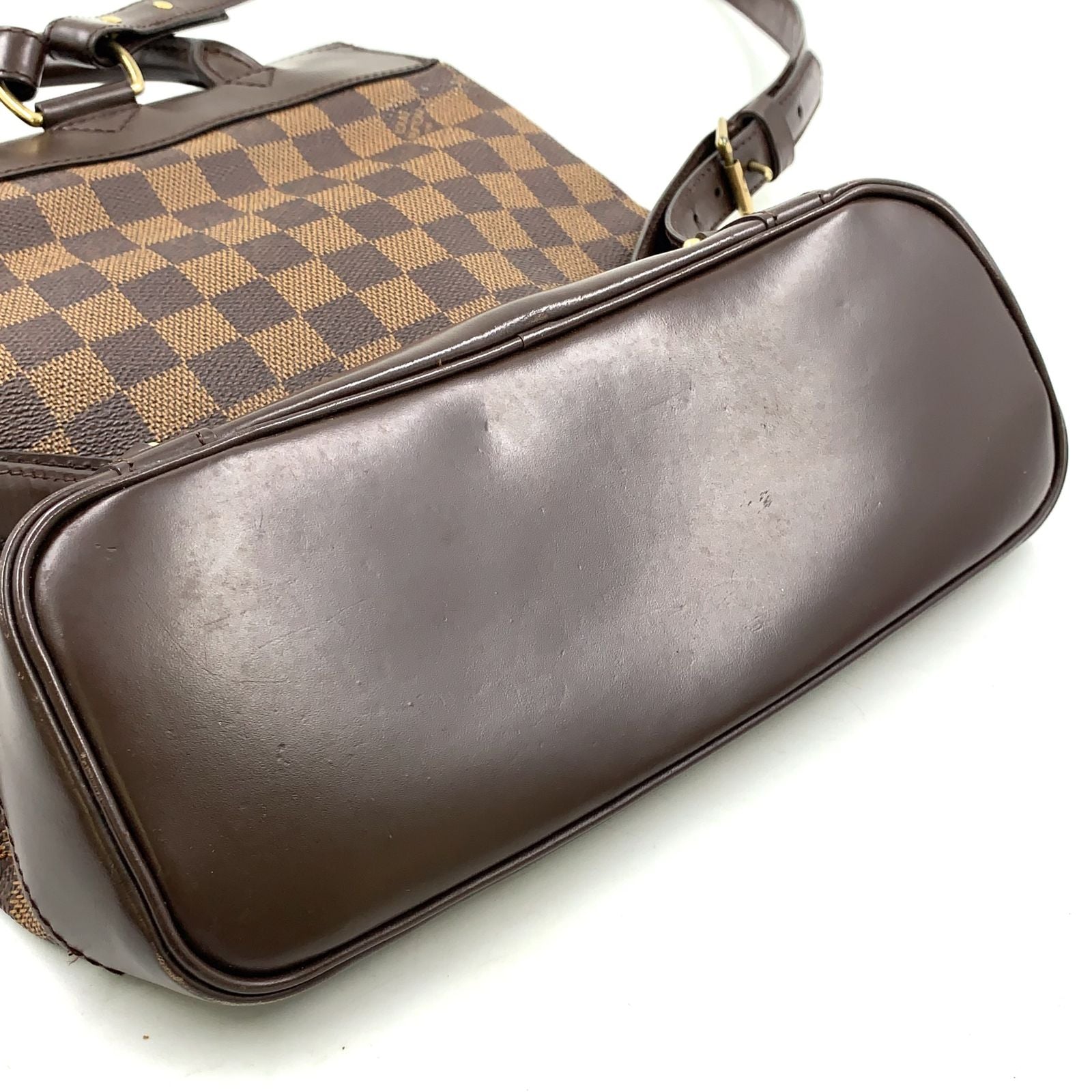 Louis Vuitton Soho Damier Ebene Leather Brown Backpack Gold — view 9