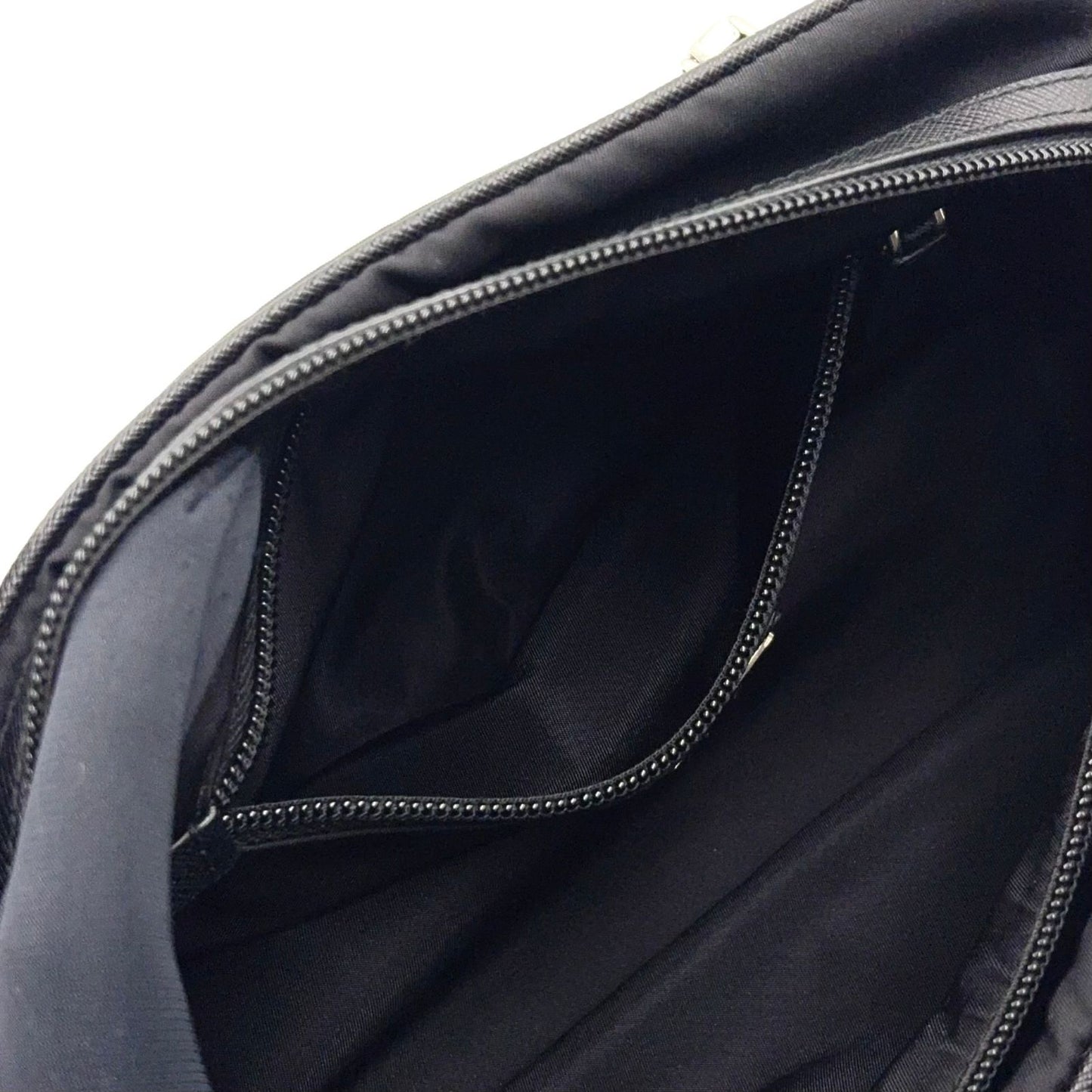 Prada Leather Nylon Black Clutch Silver — view 7