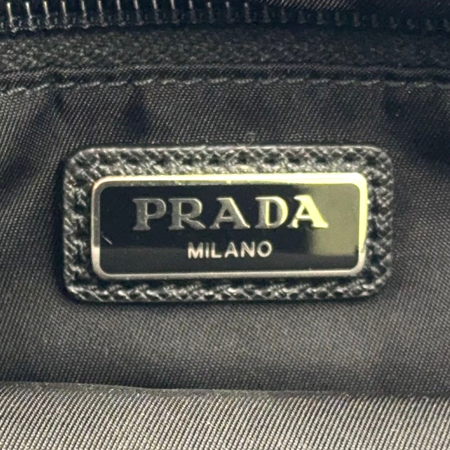 Prada Leather Nylon Black Clutch Silver — view 4