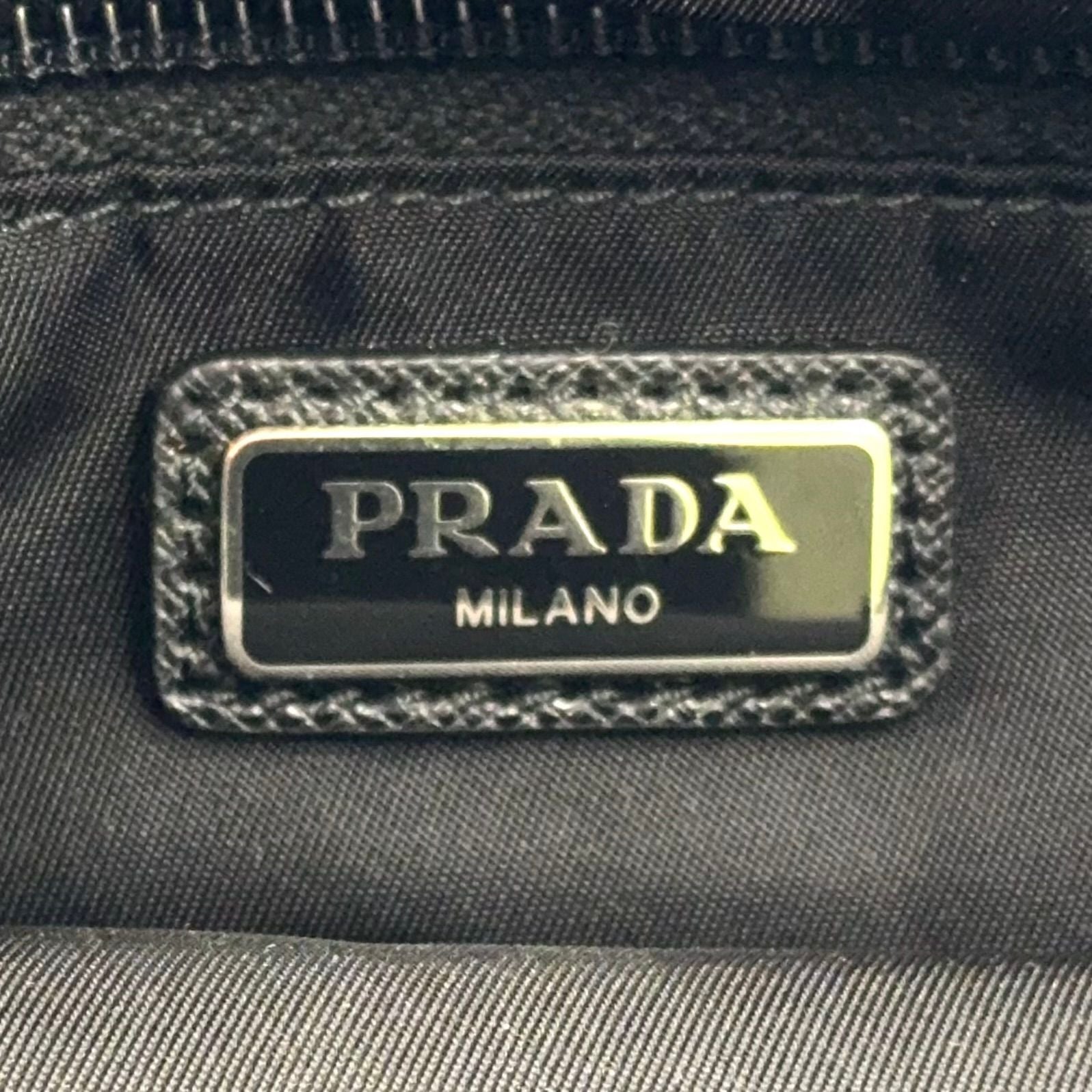 Prada Leather Nylon Black Clutch Silver — view 4