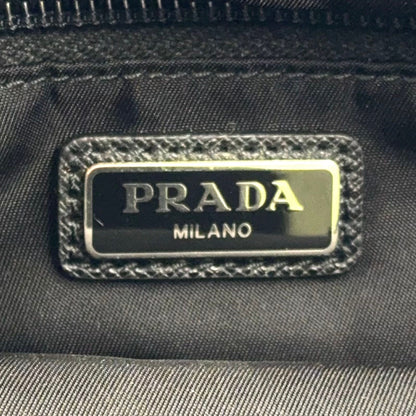 Prada Leather Nylon Black Clutch Silver — view 4