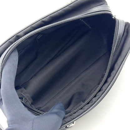 Prada Leather Nylon Black Clutch Silver — view 3