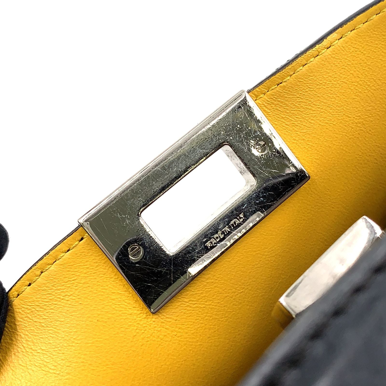 Fendi Peekaboo Eye Small Leather Black Handbag Silver — view 7